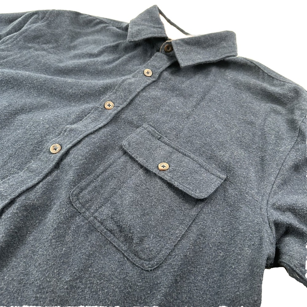 Work N Sport Chamois‎ Flannel Shirt Mens Large TALL LT Blue Gray Cotton Shacket